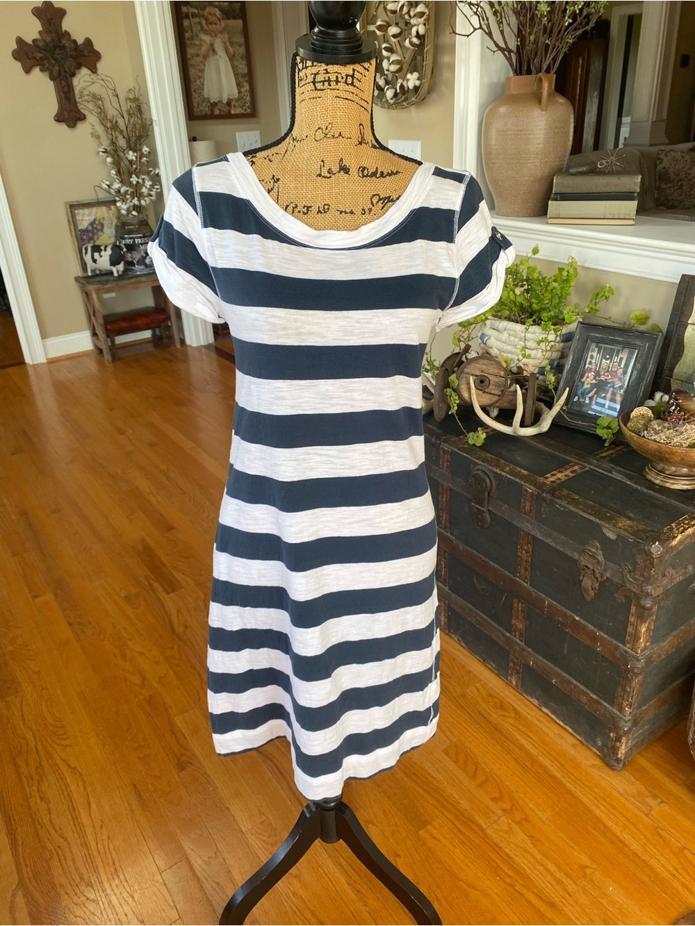 Blue and White Striped Nautical Dress by Banana Republic